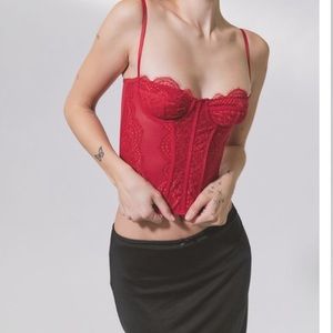 urban outfitters corset red!